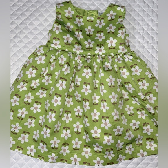 New Carter’s Infant Girls Sleeveless Lime Green Dress Floral Pattern Size 6 mths - Picture 2 of 7
